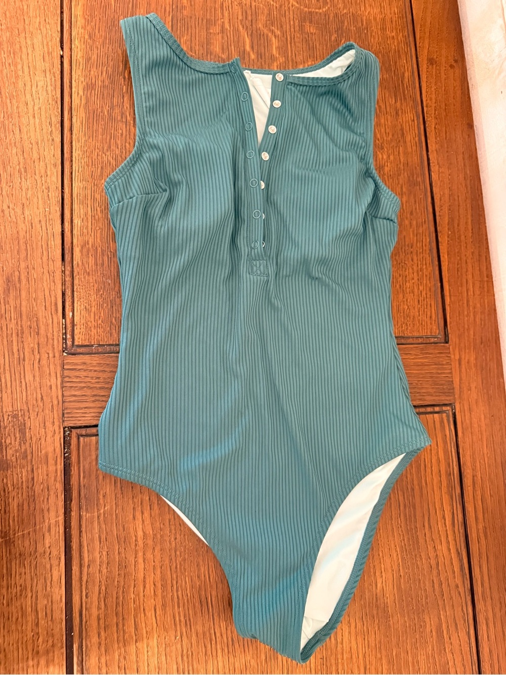 Cupshe Teal Ribbed One-Piece Swimsuit